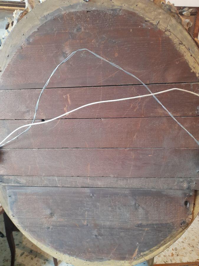 GRAND MIROIR EN BOIS DORE ET STUC NAPOLEON III