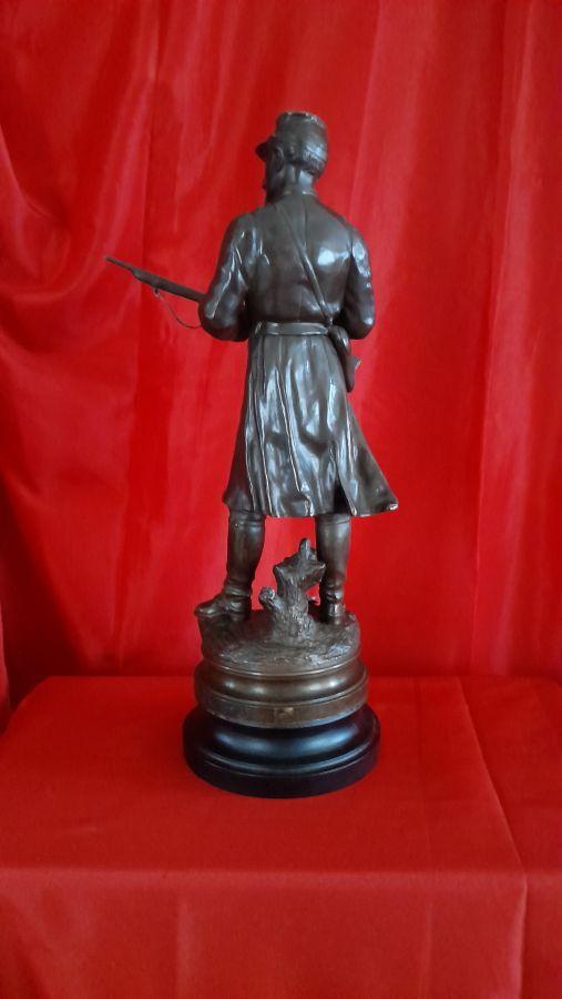 STATUE BRONZE MILITAIRE FIN XIXEME FANTASSIN 1ERE GUERRE MONDIALE PAR CHARLES ANFRIE