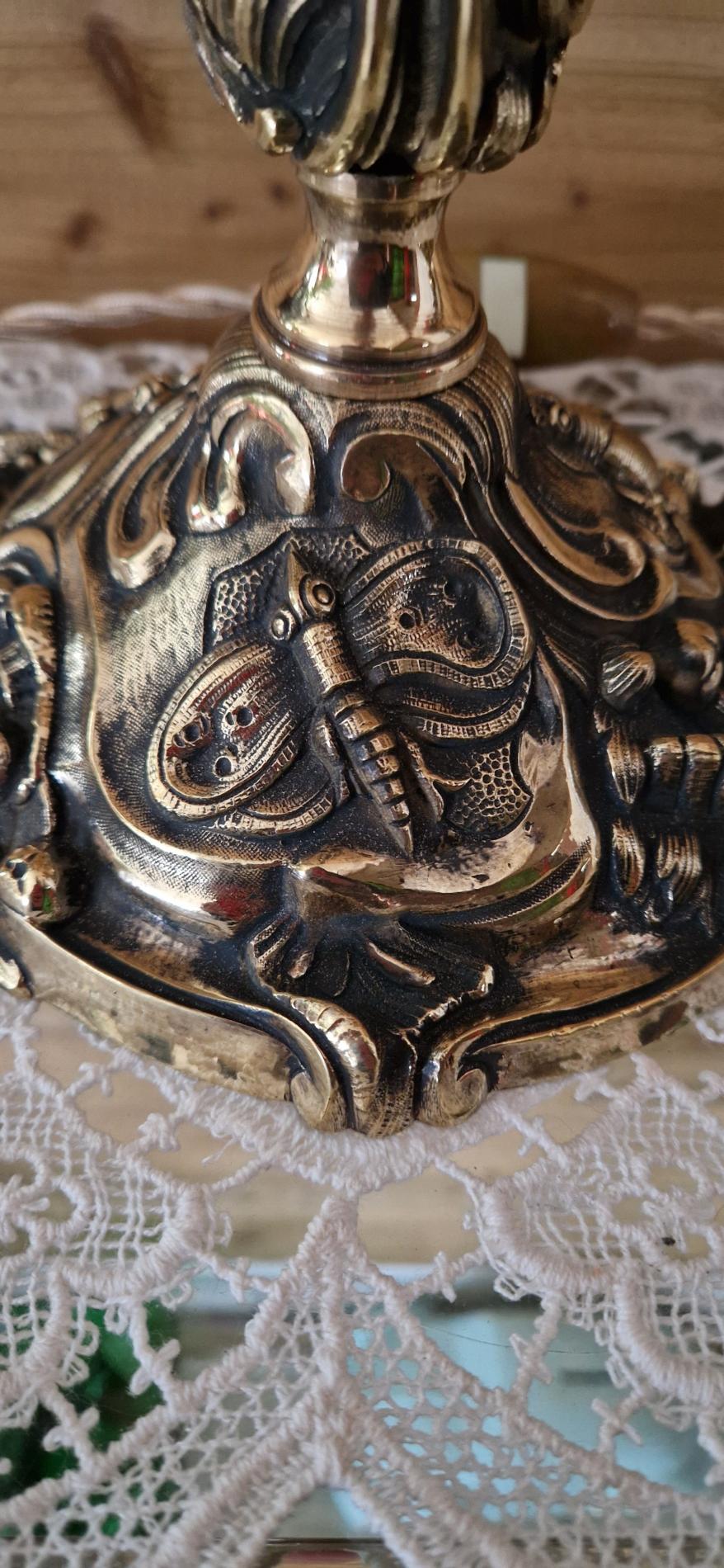 Paire de lampes en bronze tulipes Daum Nancy