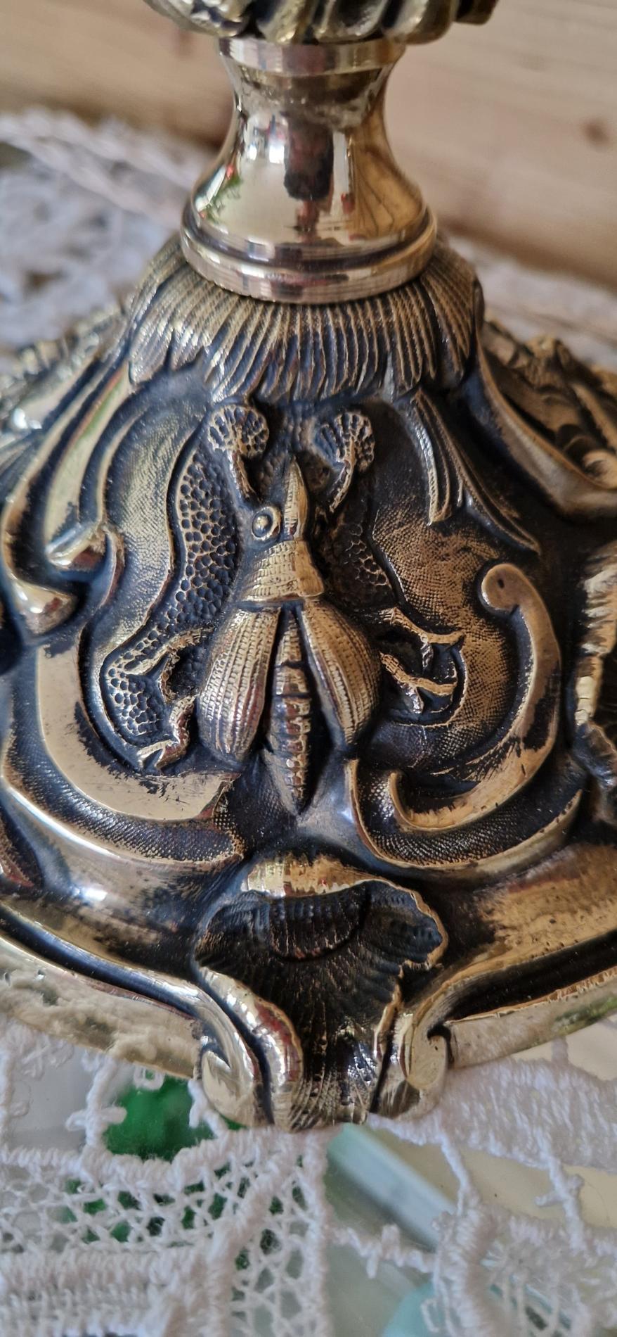 Paire de lampes en bronze tulipes Daum Nancy