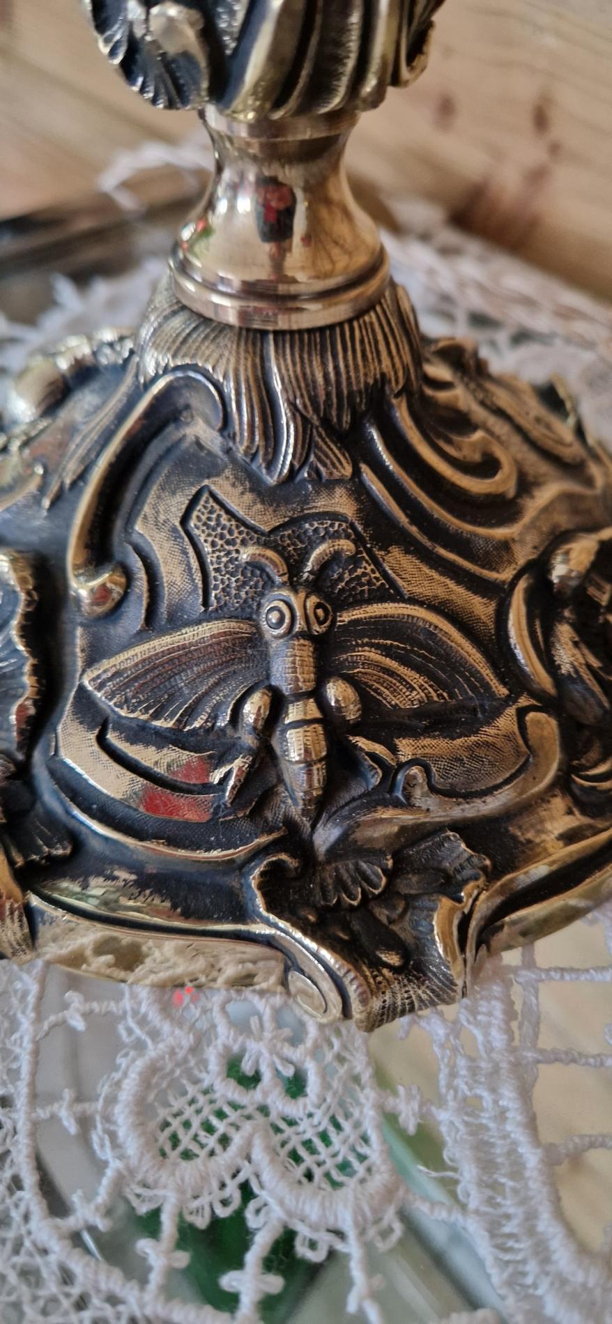 Paire de lampes en bronze tulipes Daum Nancy