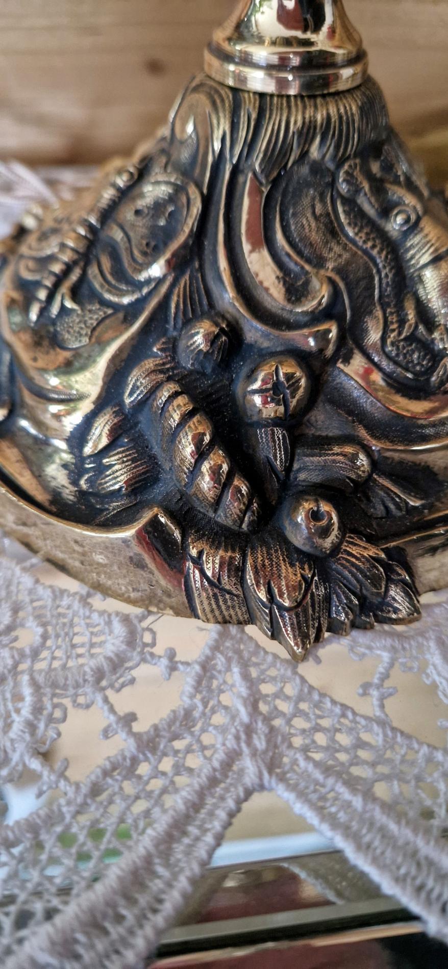 Paire de lampes en bronze tulipes Daum Nancy