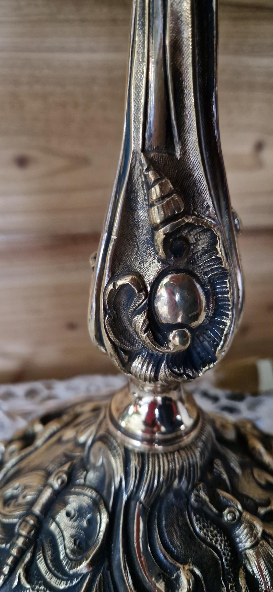 Paire de lampes en bronze tulipes Daum Nancy