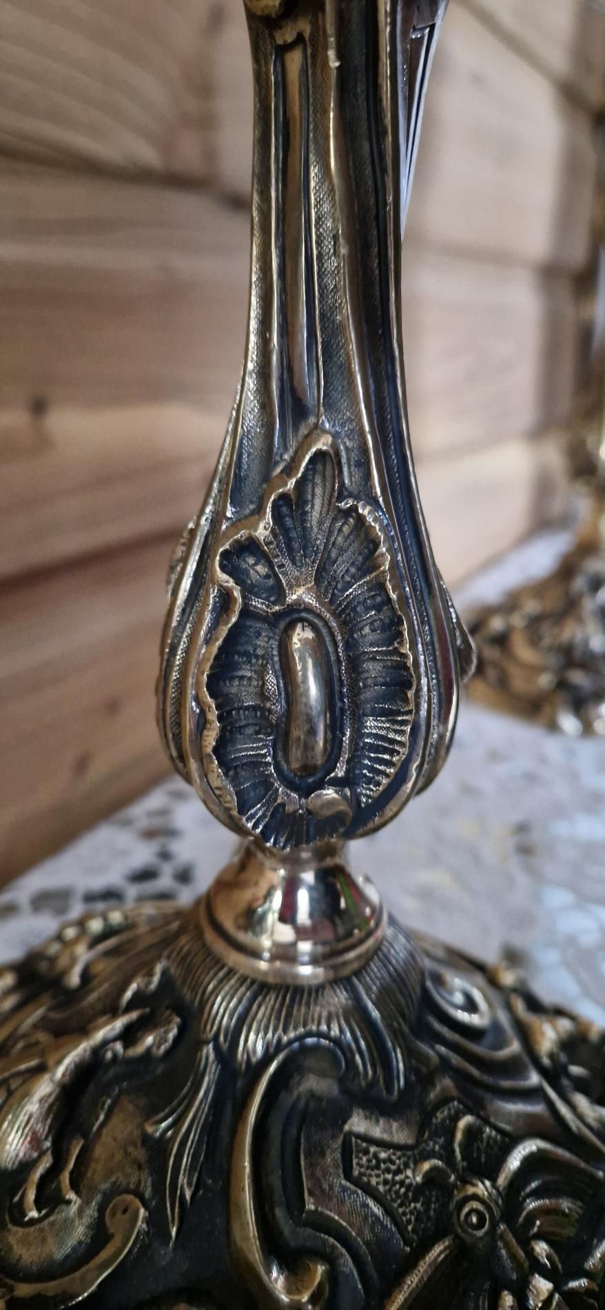 Paire de lampes en bronze tulipes Daum Nancy