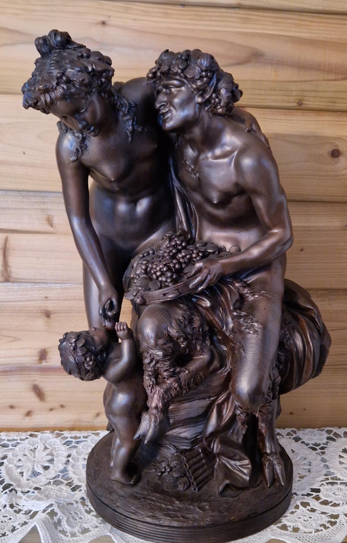 Groupe en terre cuite par Clodion