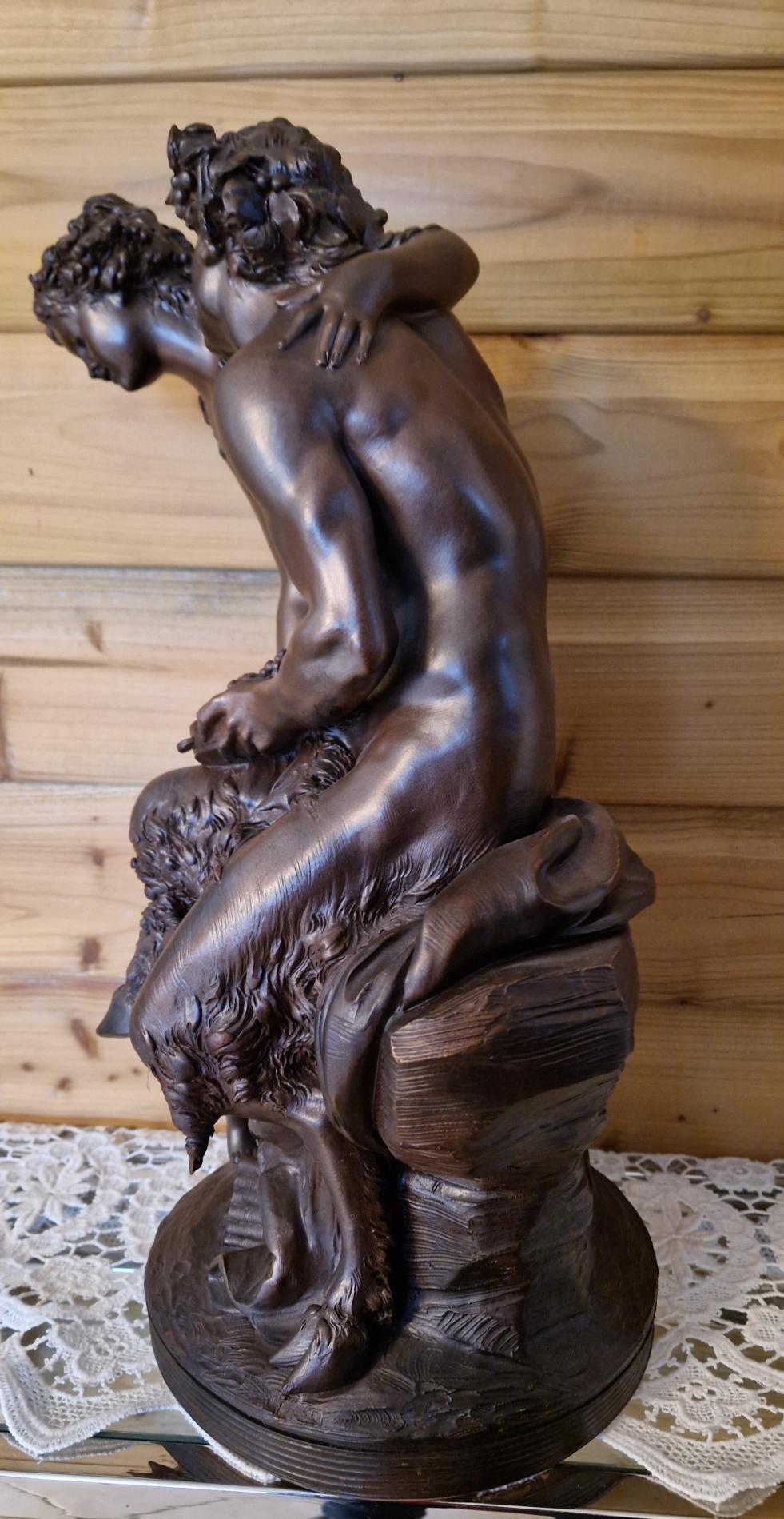 Groupe en terre cuite par Clodion