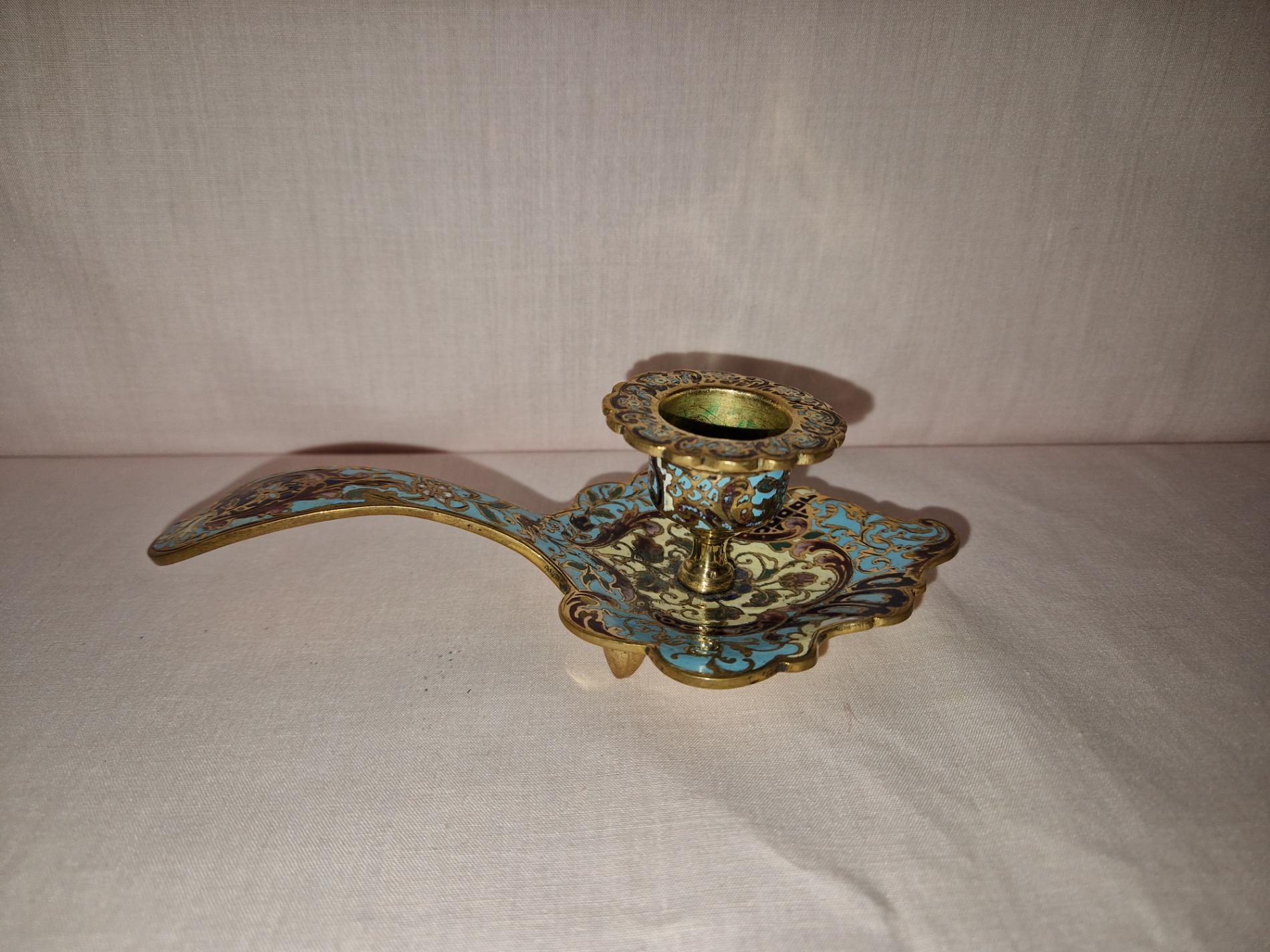 Petit bougeoir en cloisonné époque fin XIXéme