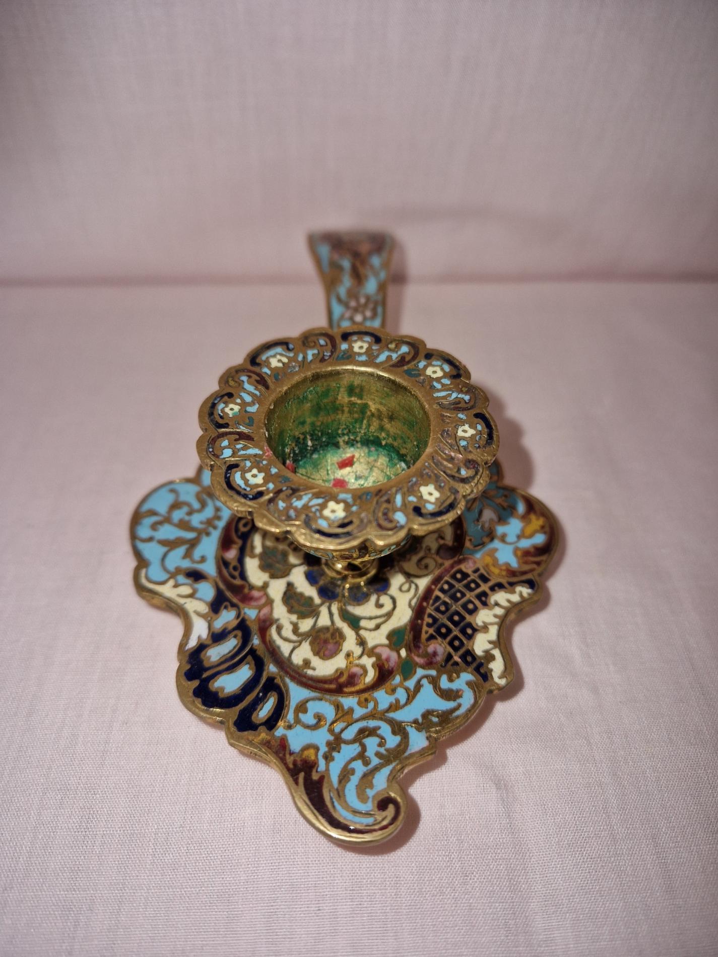 Petit bougeoir en cloisonné époque fin XIXéme